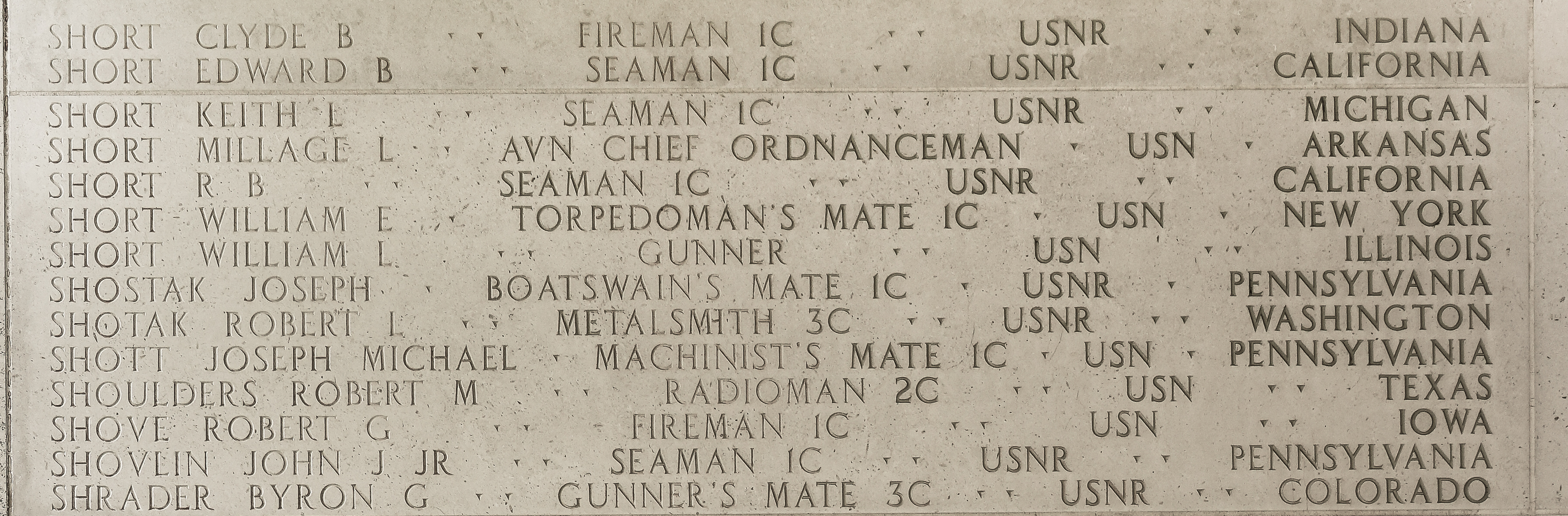 William E. Short, Torpedoman's Mate First Class